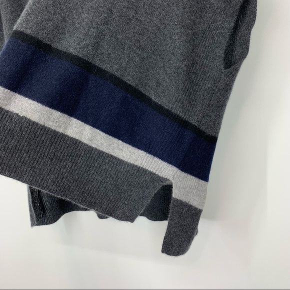 Oversized White & Warren 100% Cashmere Sweater Gray Navy Blue Multi Size XS/S - Picture 6 of 16